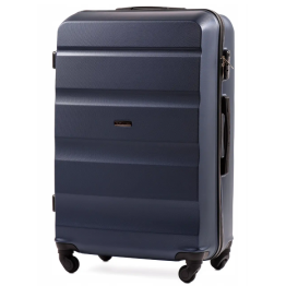 Чемодан дорожный на 4 колесах пластиковый синий чемодан Wings AT-01 размер L