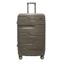 Большой чемодан цвет шампань дорожный чемодан полипропилен на 4 колесах Milano Bag размера L четырехколесный