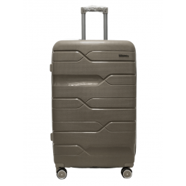 Большой чемодан цвет шампань дорожный чемодан полипропилен на 4 колесах Milano Bag размера L четырехколесный