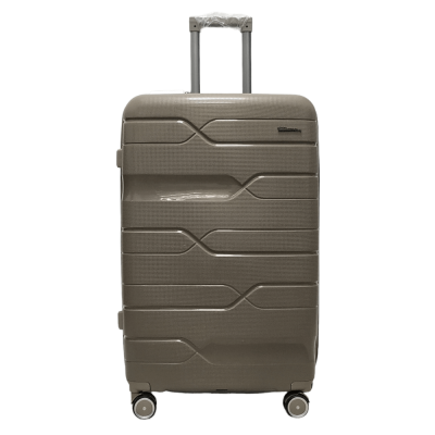 Большой чемодан цвет шампань дорожный чемодан полипропилен на 4 колесах Milano Bag размера L четырехколесный